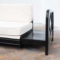 Canapé modulable en velours et bois par Paolo Buffa - 1950