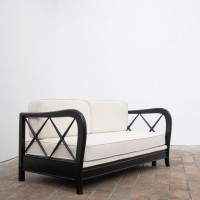 Canapé modulable en velours et bois par Paolo Buffa - 1950