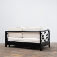 Canapé modulable en velours et bois par Paolo Buffa - 1950