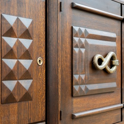 Enfilade en chêne style DUDOUYT France vers 1940