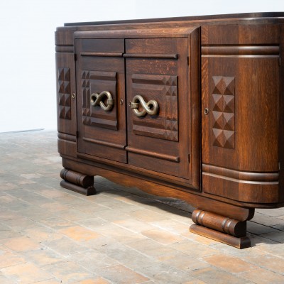 Enfilade en chêne style DUDOUYT France vers 1940