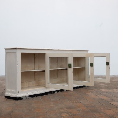 Wooden sideboard with glazed doors – Early 20th century
