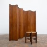 Sculptural ribbed wood screen – Organic design, 20th century