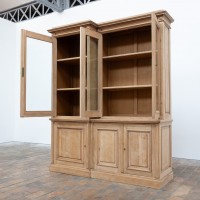Bibliothèque vitrine en chêne brut – Début XXème