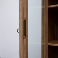 Bibliothèque vitrine en chêne brut – Début XXème