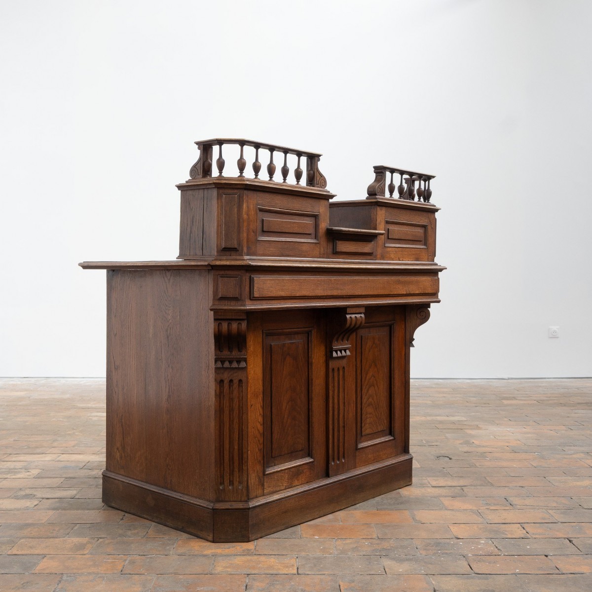 Oak Pharmacy Counter - Early 20th Century