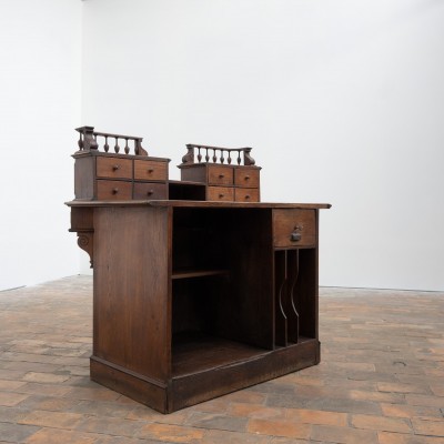 Oak Pharmacy Counter - Early 20th Century