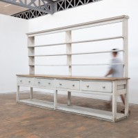 Grand meuble d’épicerie en bois peint — début XXème