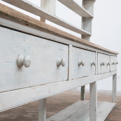 Grand meuble d’épicerie en bois peint — début XXème