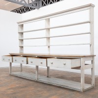 Grand meuble d’épicerie en bois peint — début XXème