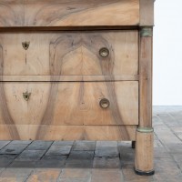 Commode en noyer et marbre noir - France XIXème