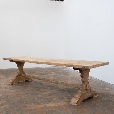 Grande table de monastère en chêne - XXème