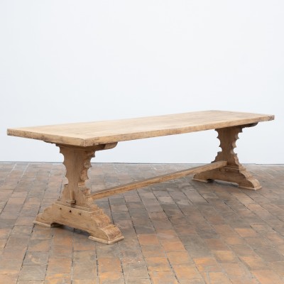 Grande table de monastère en chêne - XXème