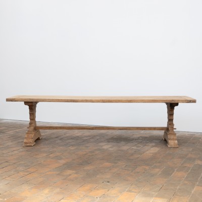 Grande table de monastère en chêne - XXème