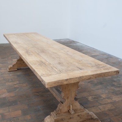 Grande table de monastère en chêne - XXème