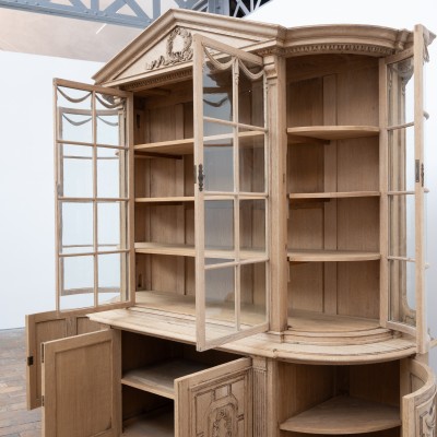 Grande bibliothèque vitrée en chêne - début XXème