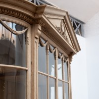 Grande bibliothèque vitrée en chêne - début XXème