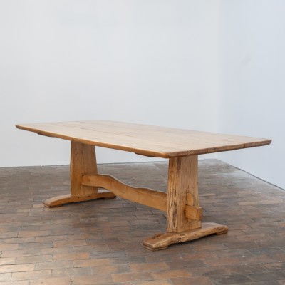 Table de repas en chêne massif - France design XXème