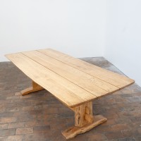 Table de repas en chêne massif - France design XXème