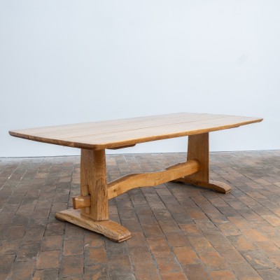 Table de repas en chêne massif - France design XXème