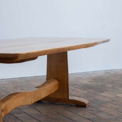 Table de repas en chêne massif - France design XXème