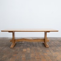 Table de repas en chêne massif - France design XXème