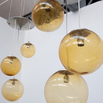Ensemble de luminaire Parscot en verre bullé - 1970