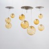 Ensemble de luminaire Parscot en verre bullé - 1970