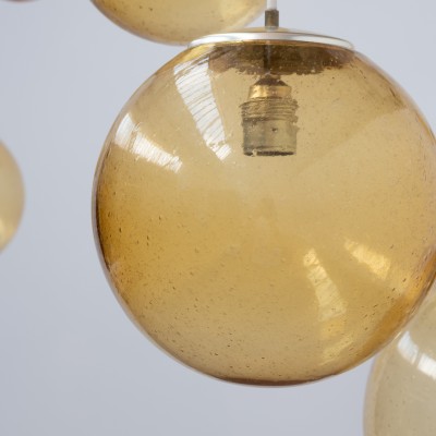 Ensemble de luminaire Parscot en verre bullé - 1970