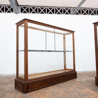 1 à 2 grandes vitrines centrale de musée en chêne – Début du XXe siècle