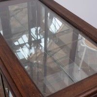 ANTIQUE WOOD, GLASS AND BRASS SHOP DISPLAY CABINET – EARLY 20TH CENTURY