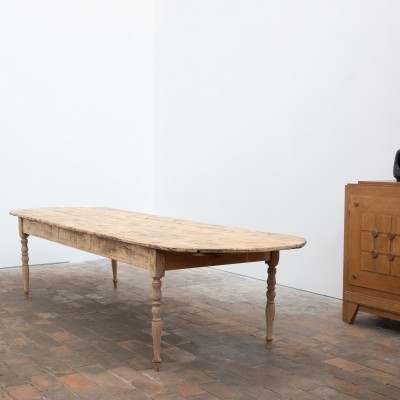 Large wooden community table, early 20th century