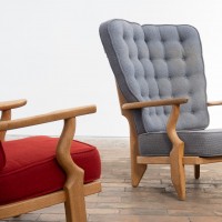 Paire de fauteuils  Guillerme et chambron - 1960