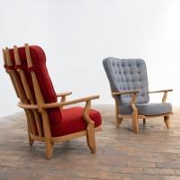Paire de fauteuils  Guillerme et chambron - 1960