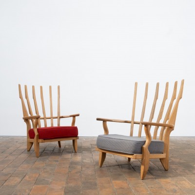 Paire de fauteuils  Guillerme et chambron - 1960