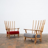 Paire de fauteuils  Guillerme et chambron - 1960