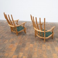 Paire de fauteuils  Guillerme et chambron - 1960