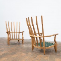 Paire de fauteuils  Guillerme et chambron - 1960