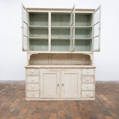Grand vaisselier ancien en bois peint – début XXe siècle