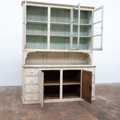 Grand vaisselier ancien en bois peint – début XXe siècle