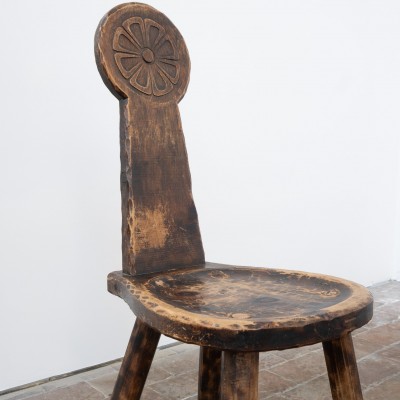 Paire de chaises Art Populaire en bois sculpté – XIXe siècle