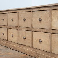 Grand meuble de métier en bois ancien à 10 tiroirs