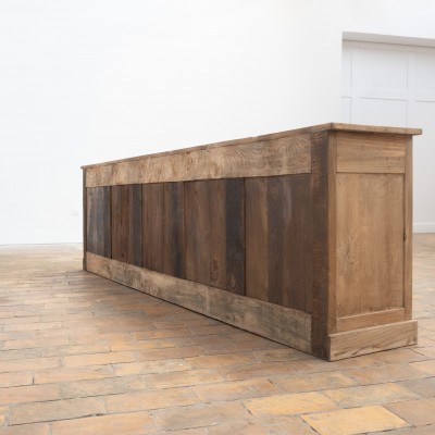 Large Workshop Cabinet in Antique Wood with 10 Drawers