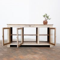 Ancien comptoir vitrine en bois peint – début XXe siècle