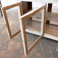 Ancien comptoir vitrine en bois peint – début XXe siècle