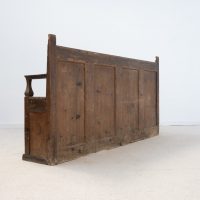 Ancien banc en bois à dossier panneauté – XIXe siècle