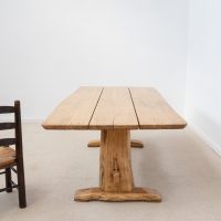 Table de repas en chêne massif - France design XXème