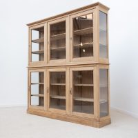 Grande vitrine ancienne 6 portes en chêne - 1920
