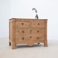 Commode ancienne XIXe en noyer et merisier – 4 tiroirs