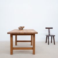 Table de repas en orme Maison REGAIN France vers 1970